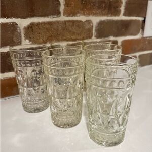 (6) Vintage Indiana Glass Colony Park Lane Clear Tumblers